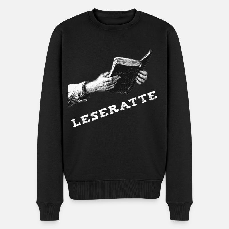 Buch – Leseratte - Männer Premium Bio Pullover - Schwarz