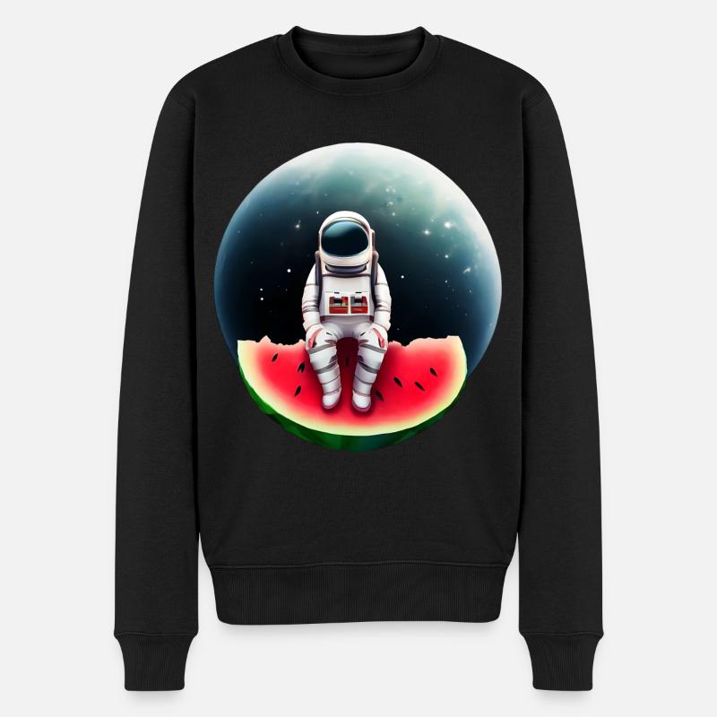 Astronaute sur pastèque - Pull Premium bio Homme - noir