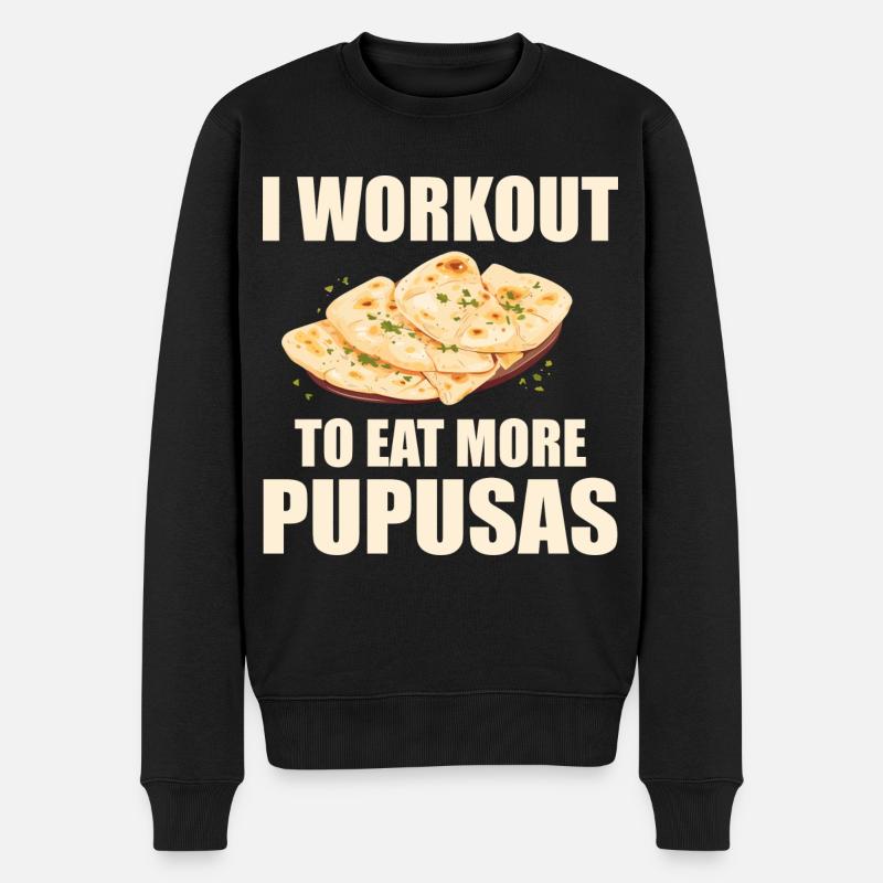 Ich trainiere, um mehr Pupusas zu essen - Fitnessstudio - Männer Premium Bio Pullover - Schwarz