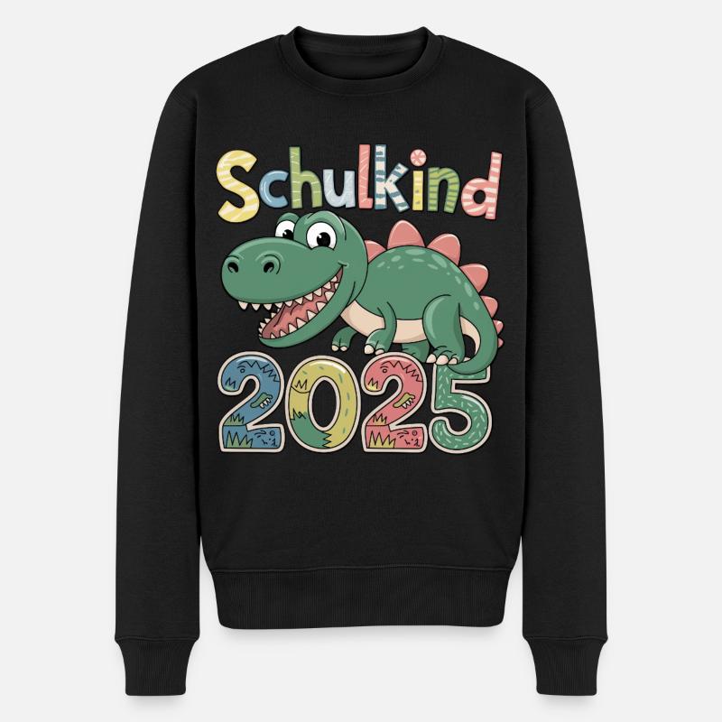 Schulkind 2025 Erstklässler Dinosaurier Dino - Männer Premium Bio Pullover - Schwarz