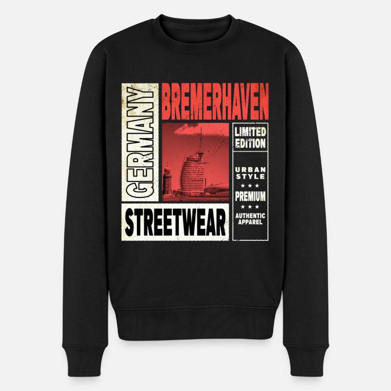 Bremerhaven Deutschland Stadt Skyline Heimat Liebe - Männer Premium Bio Pullover - Schwarz