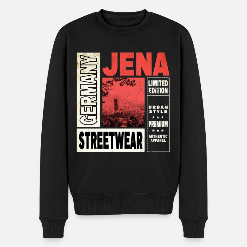 Jena Deutschland Stadt Skyline Heimat Liebe - Männer Premium Bio Pullover - Schwarz
