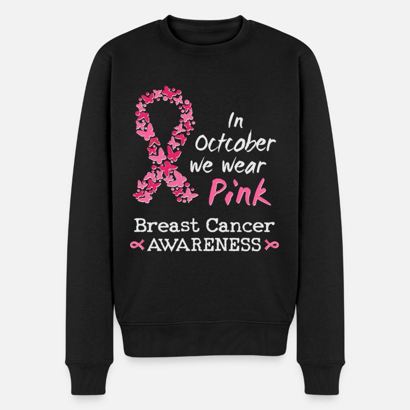 Im Oktober wir tragen wir rosa Brustkrebs - Männer Premium Bio Pullover - Schwarz