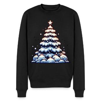 Weihnachtsbaum Schnee Weihnachtsstern Weihnachten - Männer Premium Bio Pullover - Schwarz - Vorne - Nico (187cm)