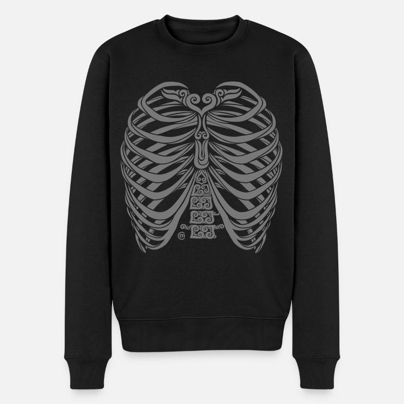 Swirly Torso - Männer Premium Bio Pullover - Schwarz