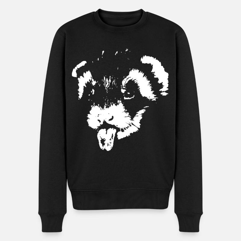 Süßes Freches Flinkes Haustier Zunge rausstrecken - Männer Premium Bio Pullover - Schwarz