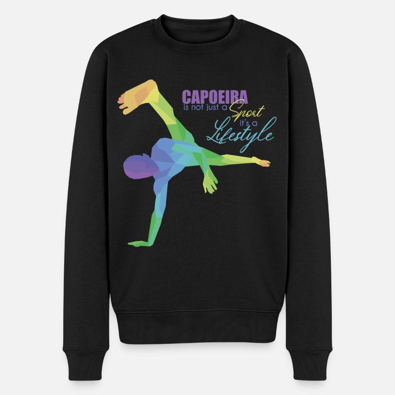 Capoeira - Männer Premium Bio Pullover - Schwarz