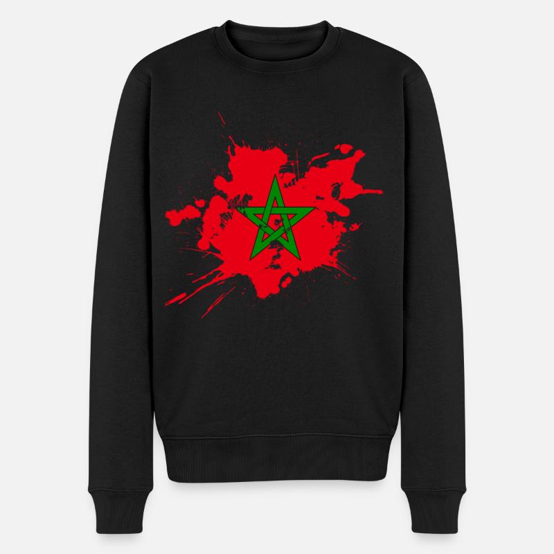 Marokko - Männer Premium Bio Pullover - Schwarz