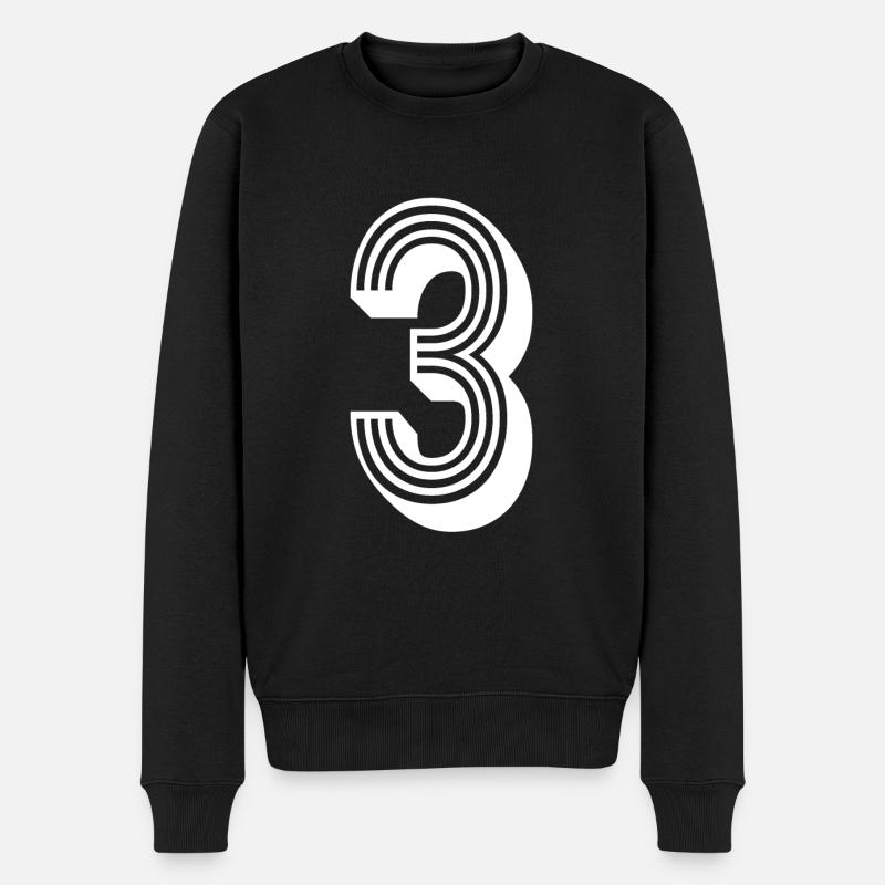 3 Jahre Nummer Trikot 3 T-shirt 3 - Männer Premium Bio Pullover - Schwarz