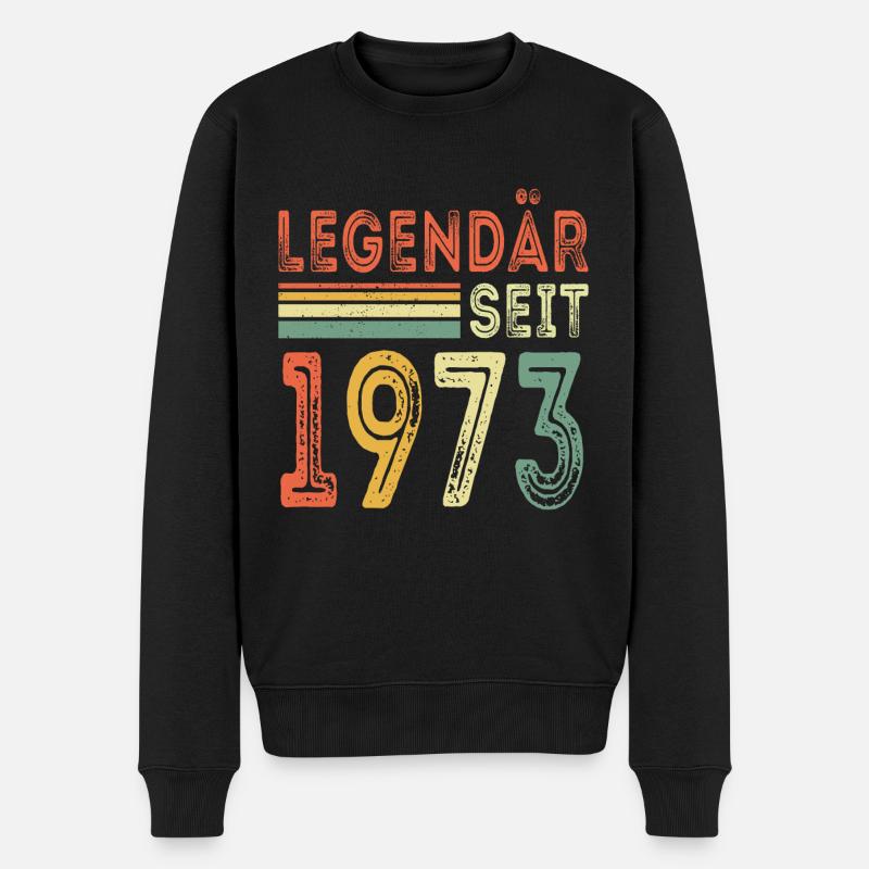 Legendär seit 1973 jahrgang 1973 - Männer Premium Bio Pullover - Schwarz
