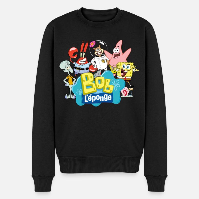 SpongeBob Schwammkopf Patrick Sandy Krabs Carlo - Männer Premium Bio Pullover - Schwarz