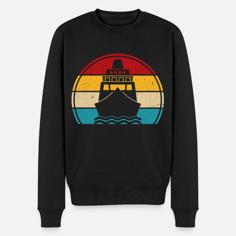Croisière rétro bateau guide cruiser - Pull Premium bio Homme - noir