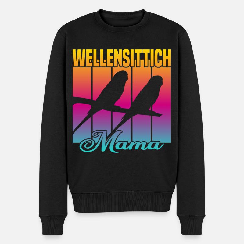 Wellensittich Mama - Männer Premium Bio Pullover - Schwarz