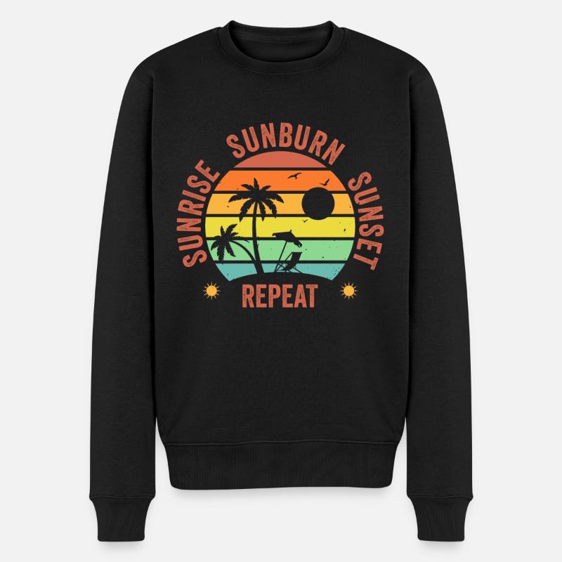 Sonnenaufgang - Männer Premium Bio Pullover - Schwarz