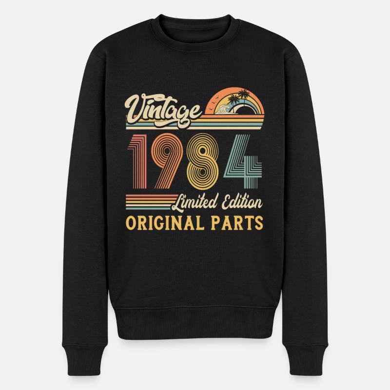 Vintage 1984 limited edition original parts - Männer Premium Bio Pullover - Schwarz