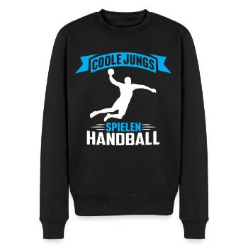 Coole jungs spielen handball handballer jungen - Männer Premium Bio Pullover - Schwarz - Vorne - Nico (187cm)