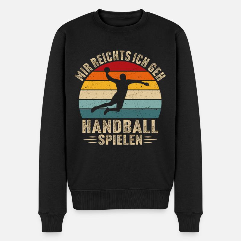 mir reichts ich geh handball spielen - Männer Premium Bio Pullover - Schwarz