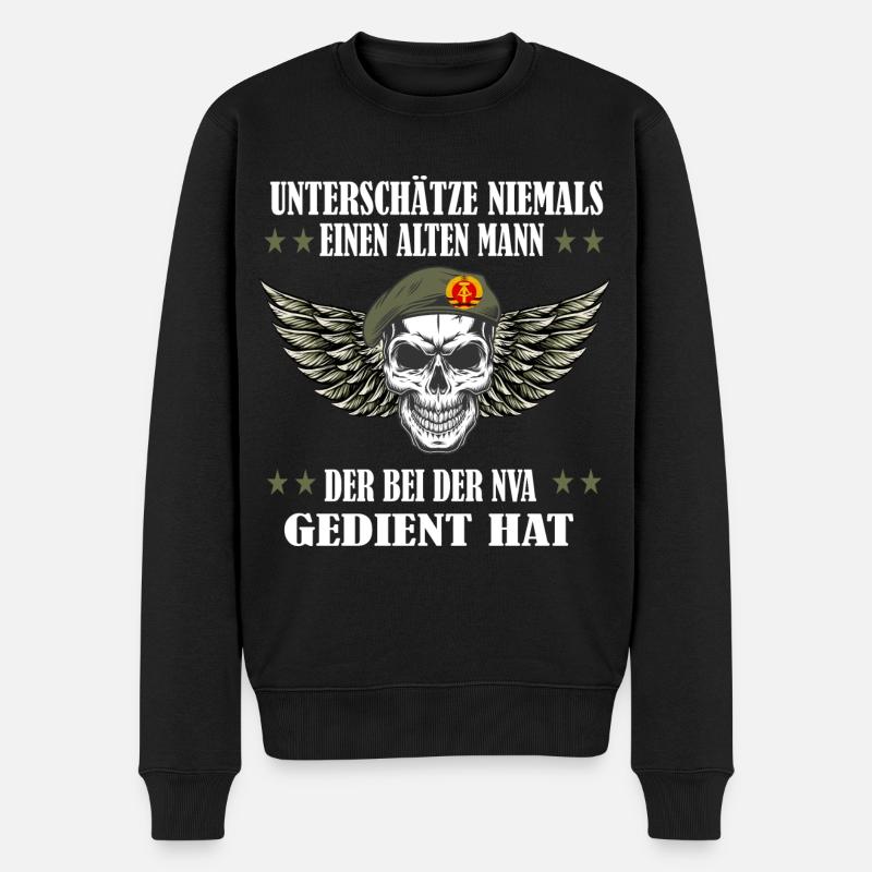 NVA Veteran DDR - Männer Premium Bio Pullover - Schwarz