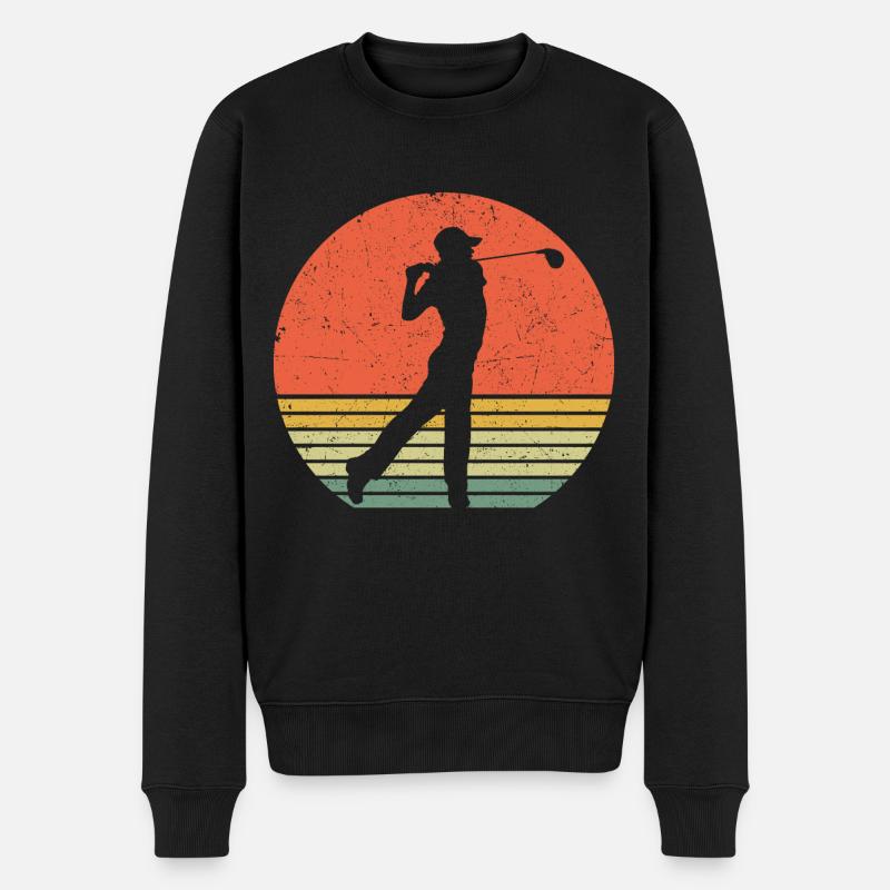 Golf Golf Rétro Golfeur - Pull Premium bio Homme - noir