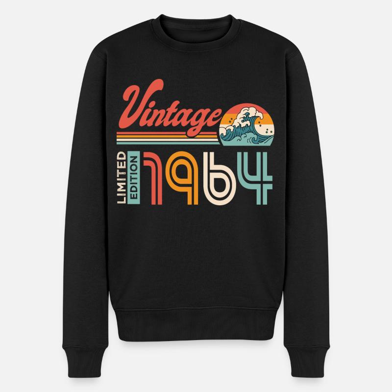 1964 Geburtstagsgeschenk Jahrgang 1964 - Männer Premium Bio Pullover - Schwarz