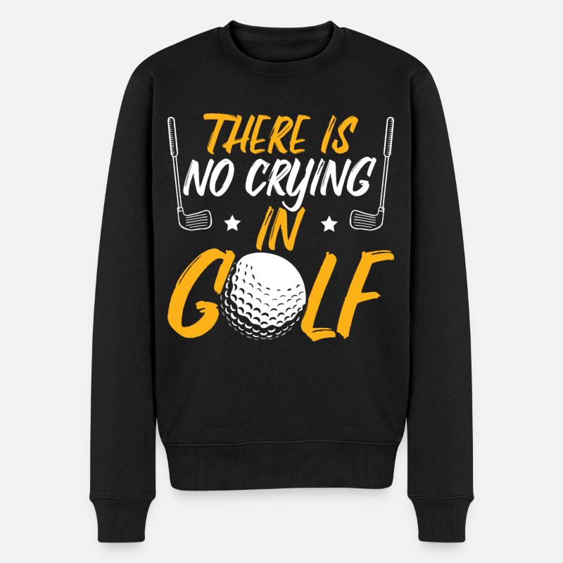 Beim Golf wird nicht geweint - Männer Premium Bio Pullover - Schwarz