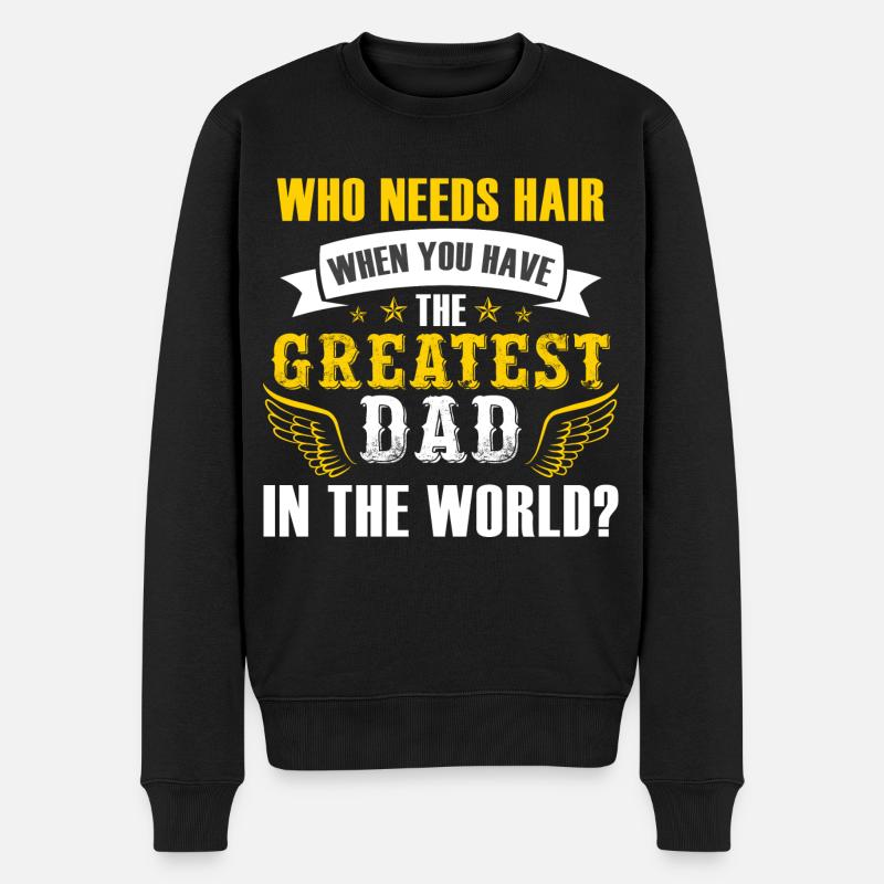 Der größte Vater - Männer Premium Bio Pullover - Schwarz