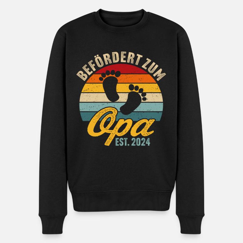 Befördert zum Opa 2024 Großvater seit 2024 - Männer Premium Bio Pullover - Schwarz