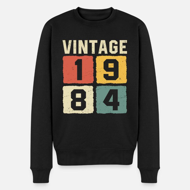Vintage 1984 Geboren 1984 - Männer Premium Bio Pullover - Schwarz