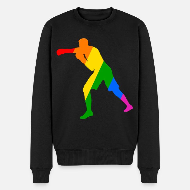 Boxeur dans l’arc-en-ciel - Pull Premium bio Homme - noir