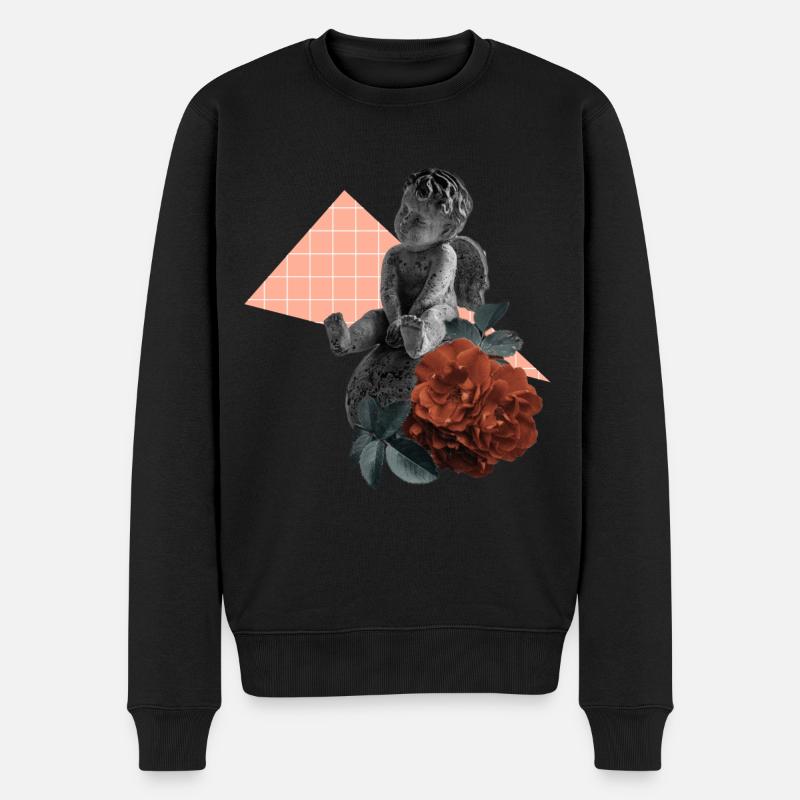 Baby Angel Collage - Männer Premium Bio Pullover - Schwarz