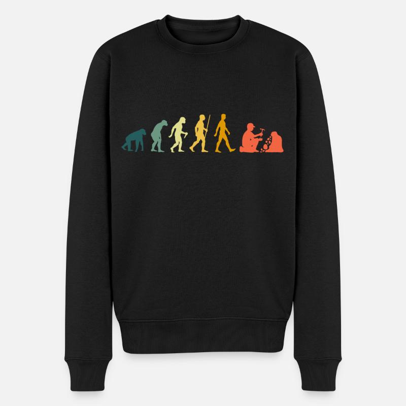 Geologist evolution geology retro geologists - Men's Premium Organic Jumper - black