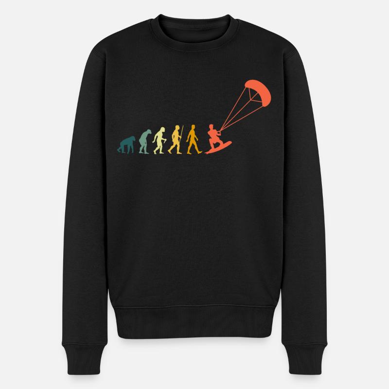 Kitesurfer Evolution Kitesurf Kiteboarding Rétro - Pull Premium bio Homme - noir