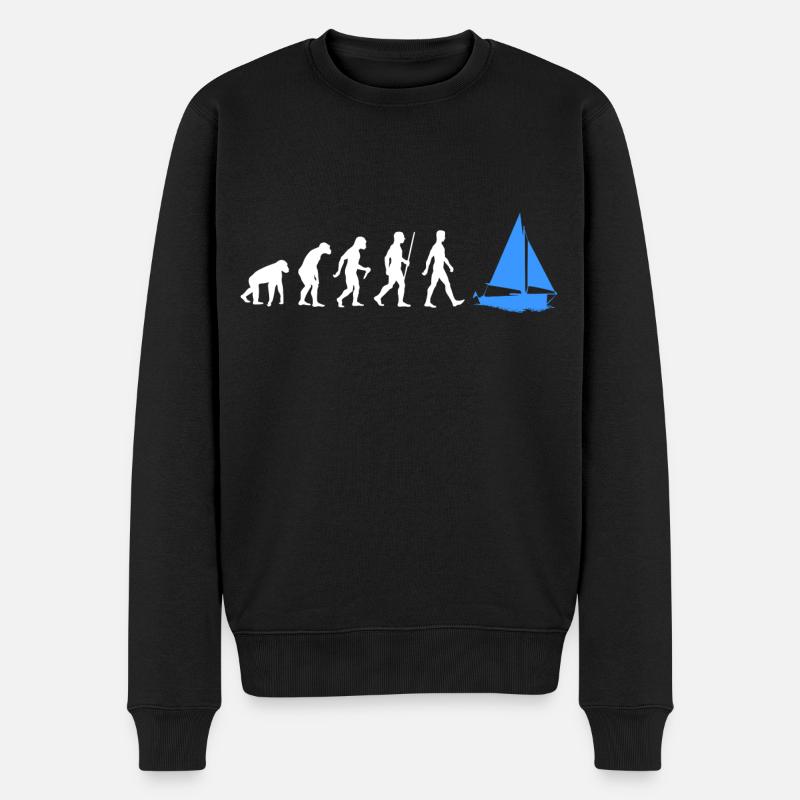Segeln Evolution Segelboot Entwicklung Segler - Männer Premium Bio Pullover - Schwarz