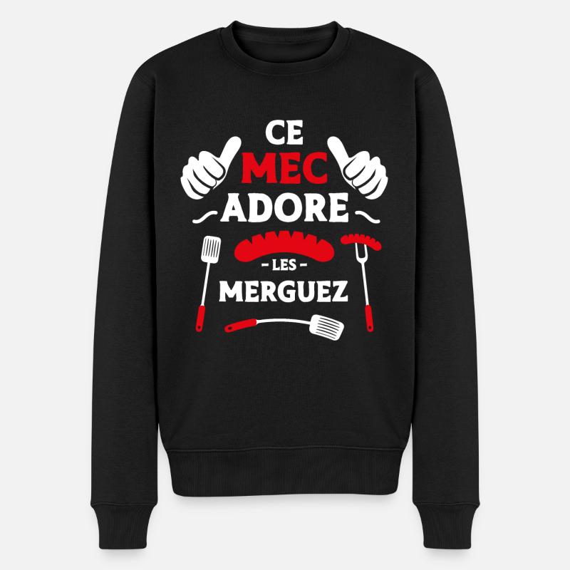 Ce mec adore les merguez - Pull Premium bio Homme - noir