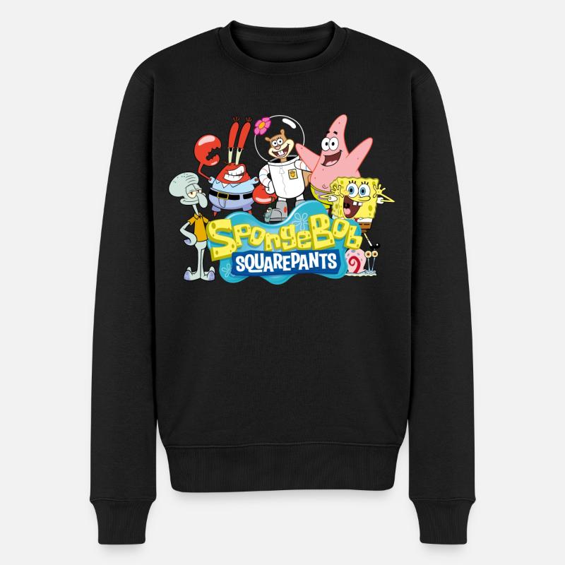 SpongeBob Schwammkopf SpongeBob And The Gang - Männer Premium Bio Pullover - Schwarz