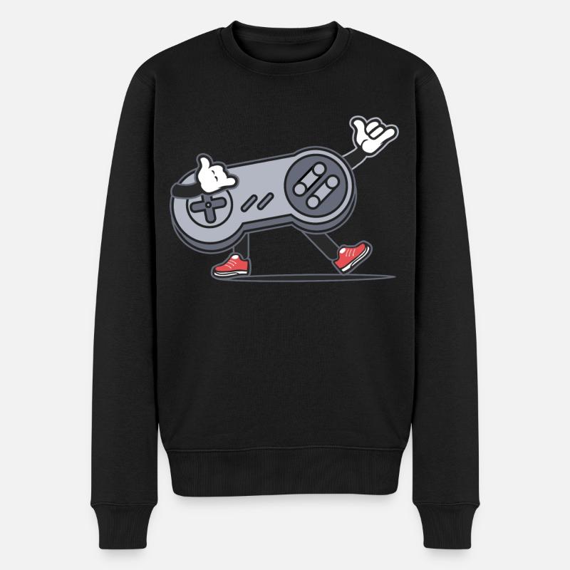 Gamer Retro console jeux video - Pull Premium bio Homme - noir