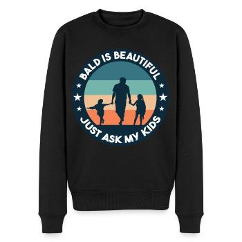 Kahl ist schön - Männer Premium Bio Pullover - Schwarz - Vorne - Nico (187cm)