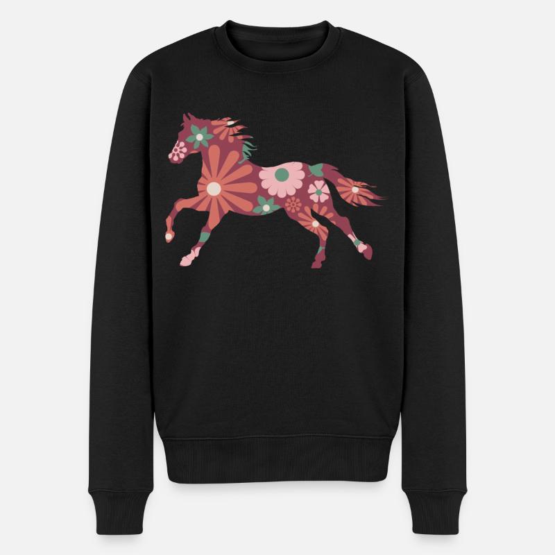 cheval poney équitation - Pull Premium bio Homme - noir