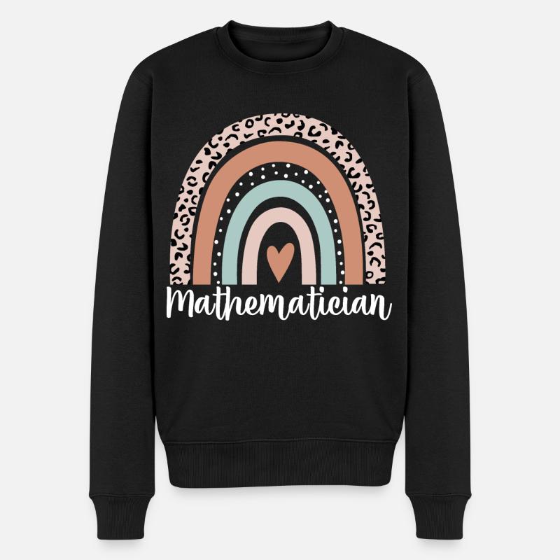 Mathematiker Regenbogenleopard Lustiger Mathematiker - Männer Premium Bio Pullover - Schwarz
