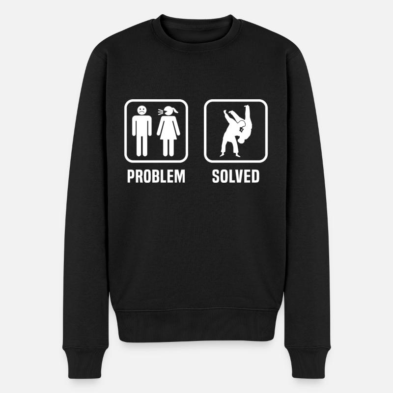Problem Solved Judo - Men's Premium Organic Jumper - black