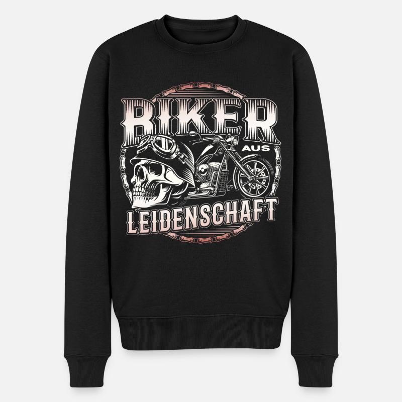 Motorradfahrer Aus Leidenschaft - Männer Premium Bio Pullover - Schwarz
