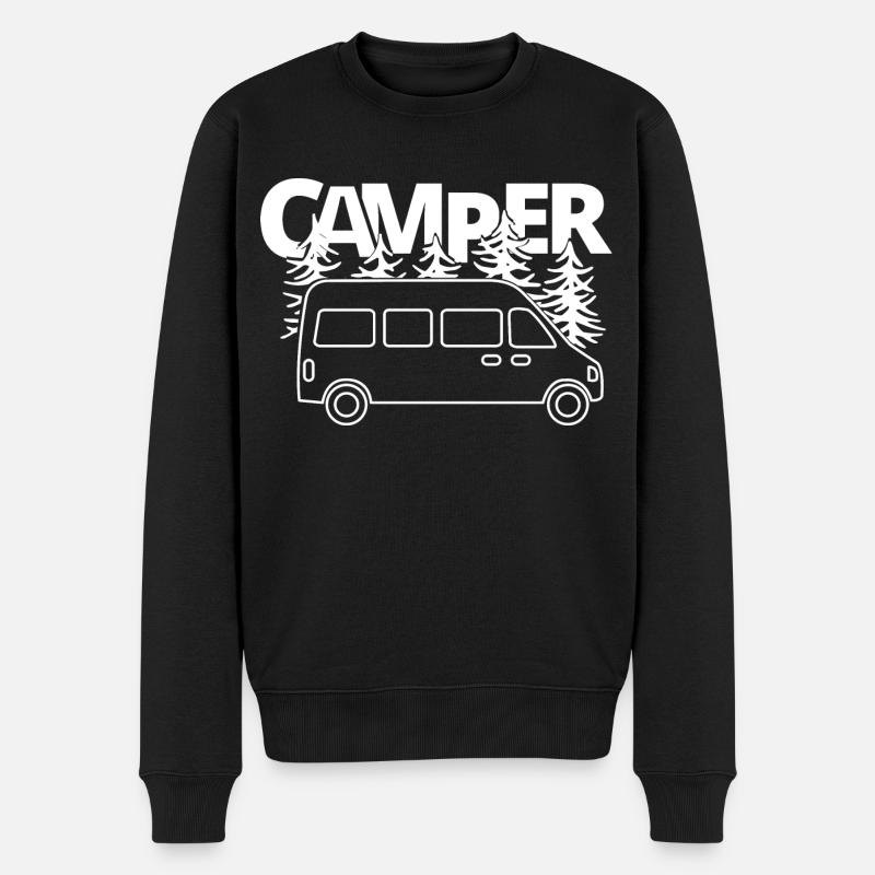 Wohnmobil Wohnwagen Camper Spruch Campervan Bus - Männer Premium Bio Pullover - Schwarz