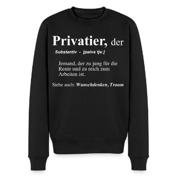 Lustiger Renten Ruhestand Spruch Rentner - Männer Premium Bio Pullover - Schwarz - Vorne - Nico (187cm)