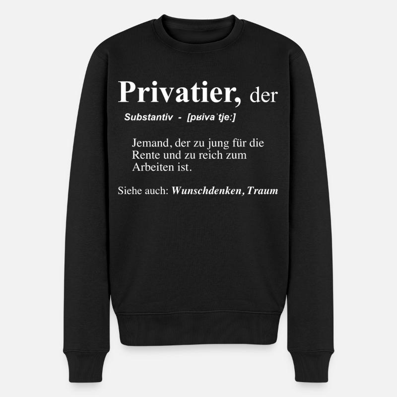 Lustiger Renten Ruhestand Spruch Rentner - Männer Premium Bio Pullover - Schwarz