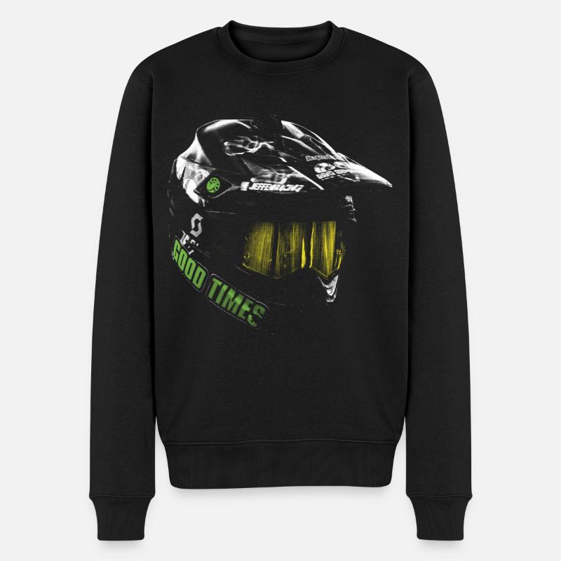 Motocross Helm - Männer Premium Bio Pullover - Schwarz