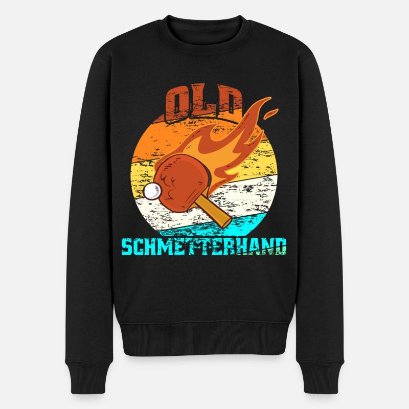 Old Schmetterhand Tischtennis Spruch - Männer Premium Bio Pullover - Schwarz