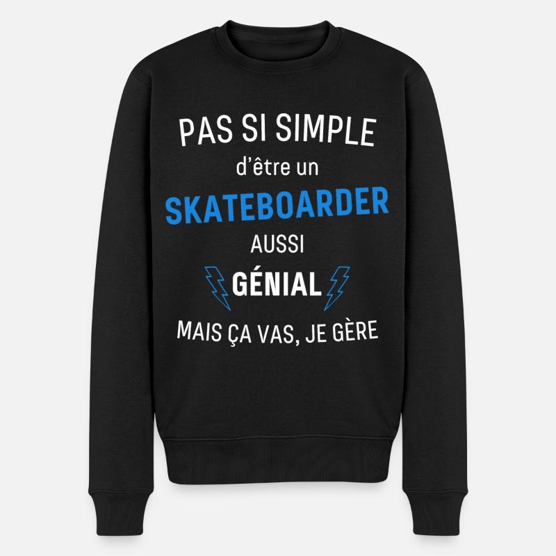 Skateboarder Génial - Pull Premium bio Homme - noir