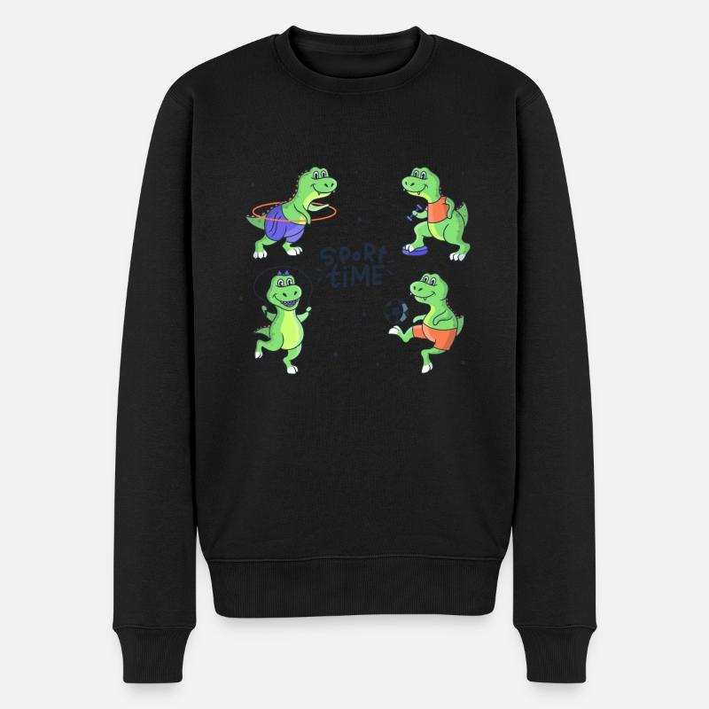 Sport temps dinosaure sport équipe mignon - Pull Premium bio Homme - noir