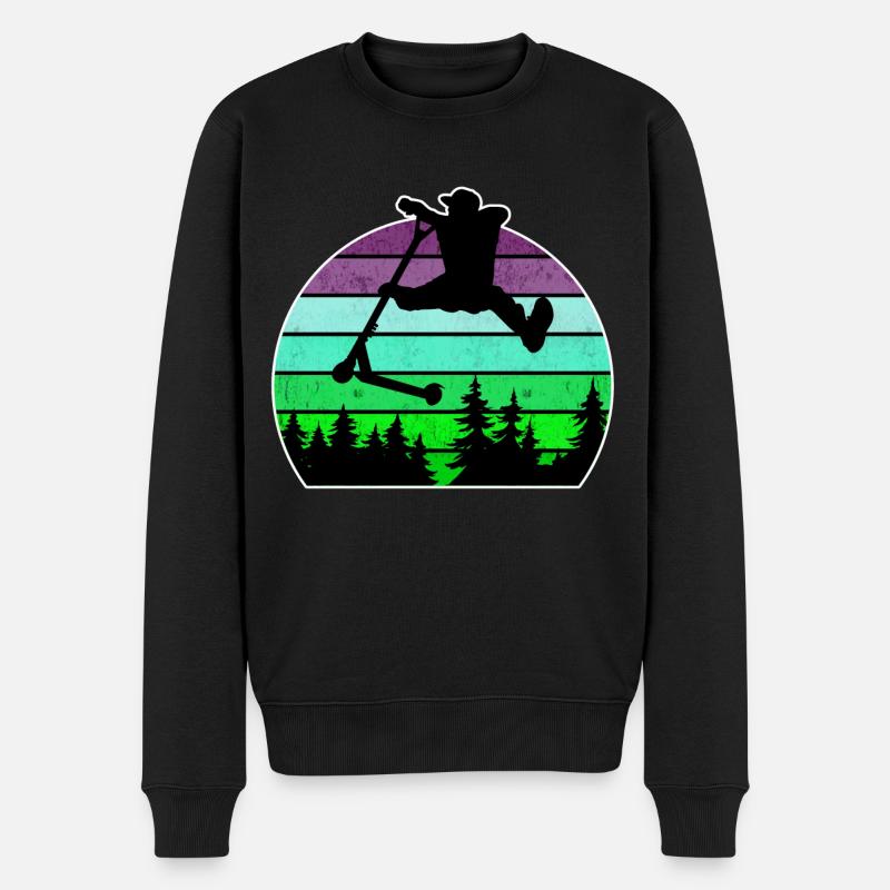 Escooter Scooter Stunt - Männer Premium Bio Pullover - Schwarz