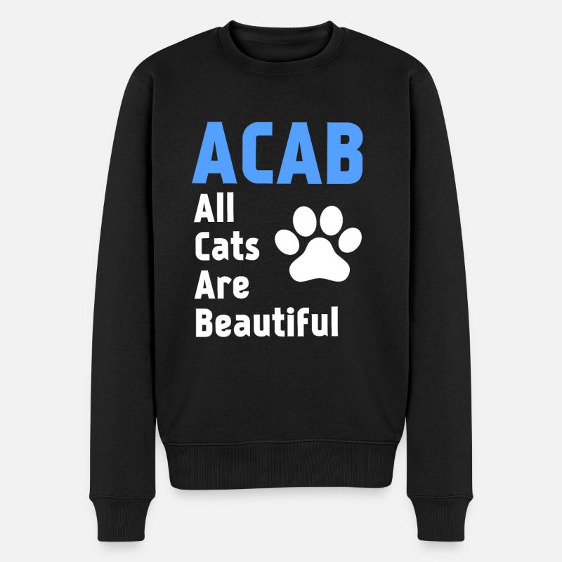 ACAB : Alle Katzen sind schön - Männer Premium Bio Pullover - Schwarz